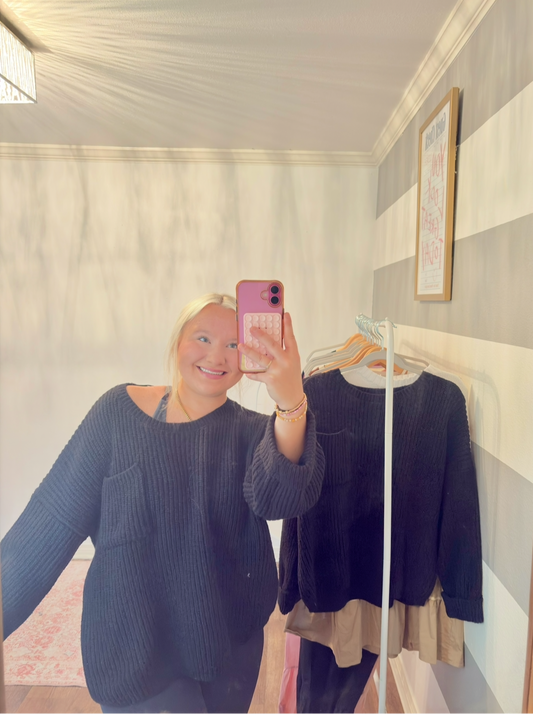 Oversized Ribbed Knit Sweater