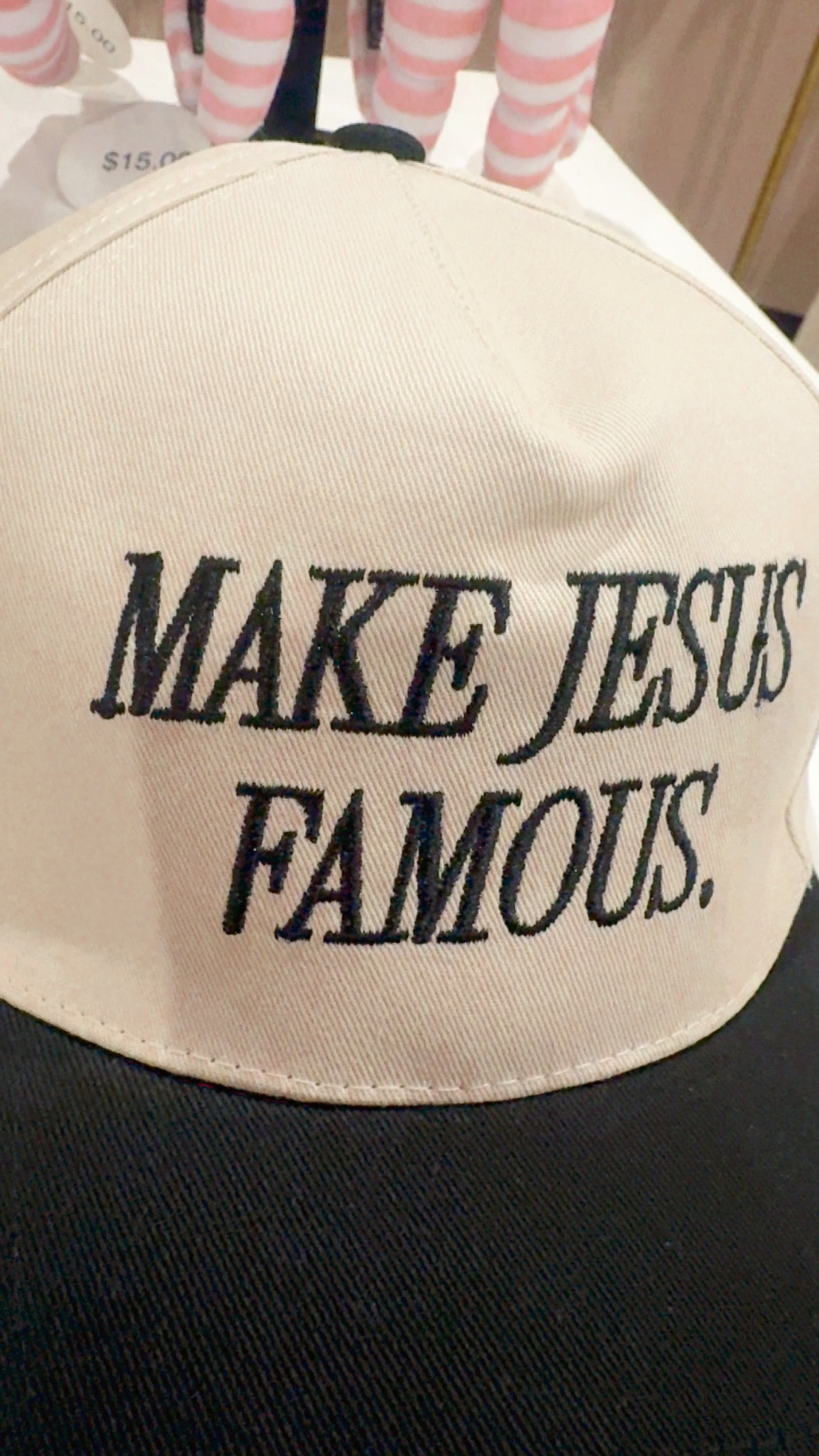 Black "Make Jesus Famous" Cotton Hat