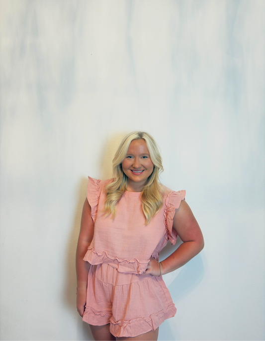 Ruffled Solid Woven Set