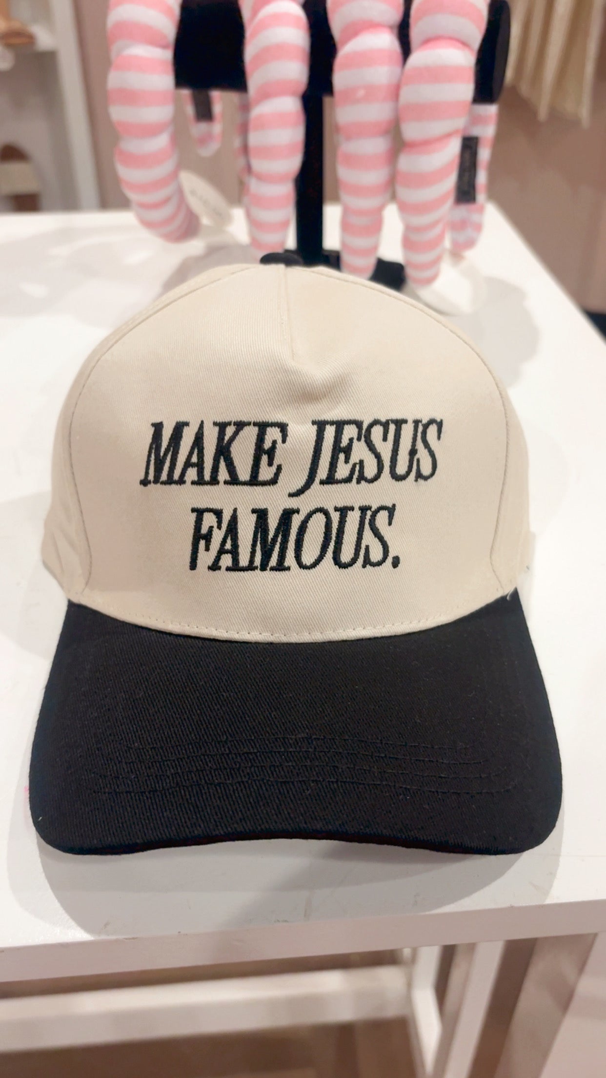 Black "Make Jesus Famous" Cotton Hat