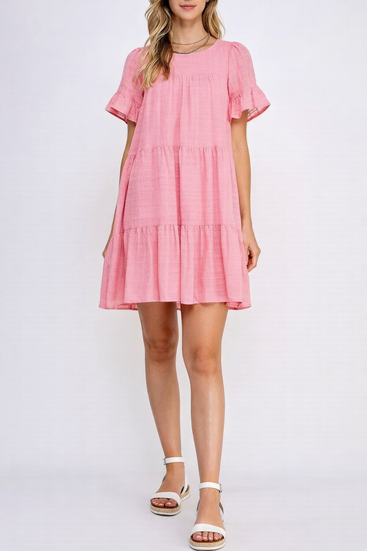 Pink Tiered Dress