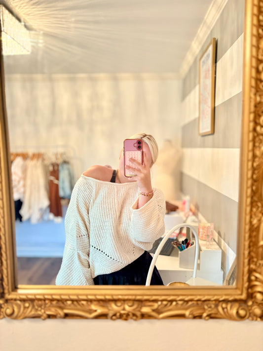 Ribbed Drop Sleeve Sweater