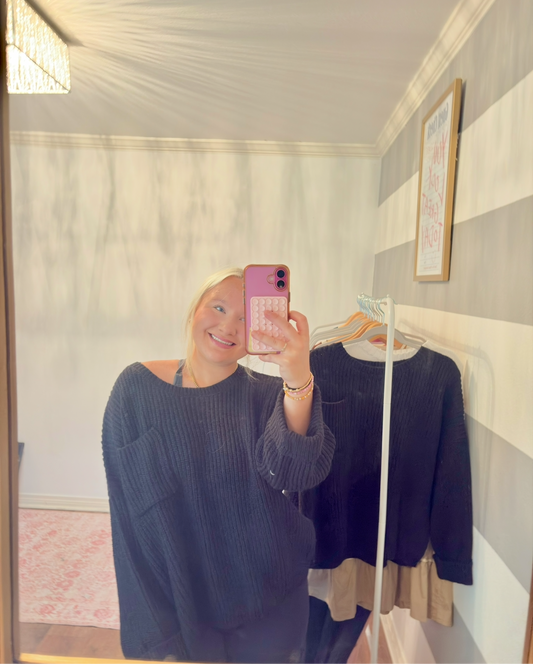Oversized Ribbed Knit Sweater
