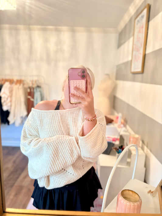 Ribbed Drop Sleeve Sweater