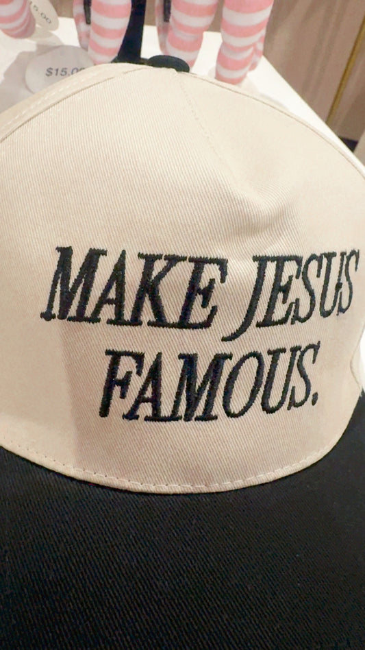 Black "Make Jesus Famous" Cotton Hat
