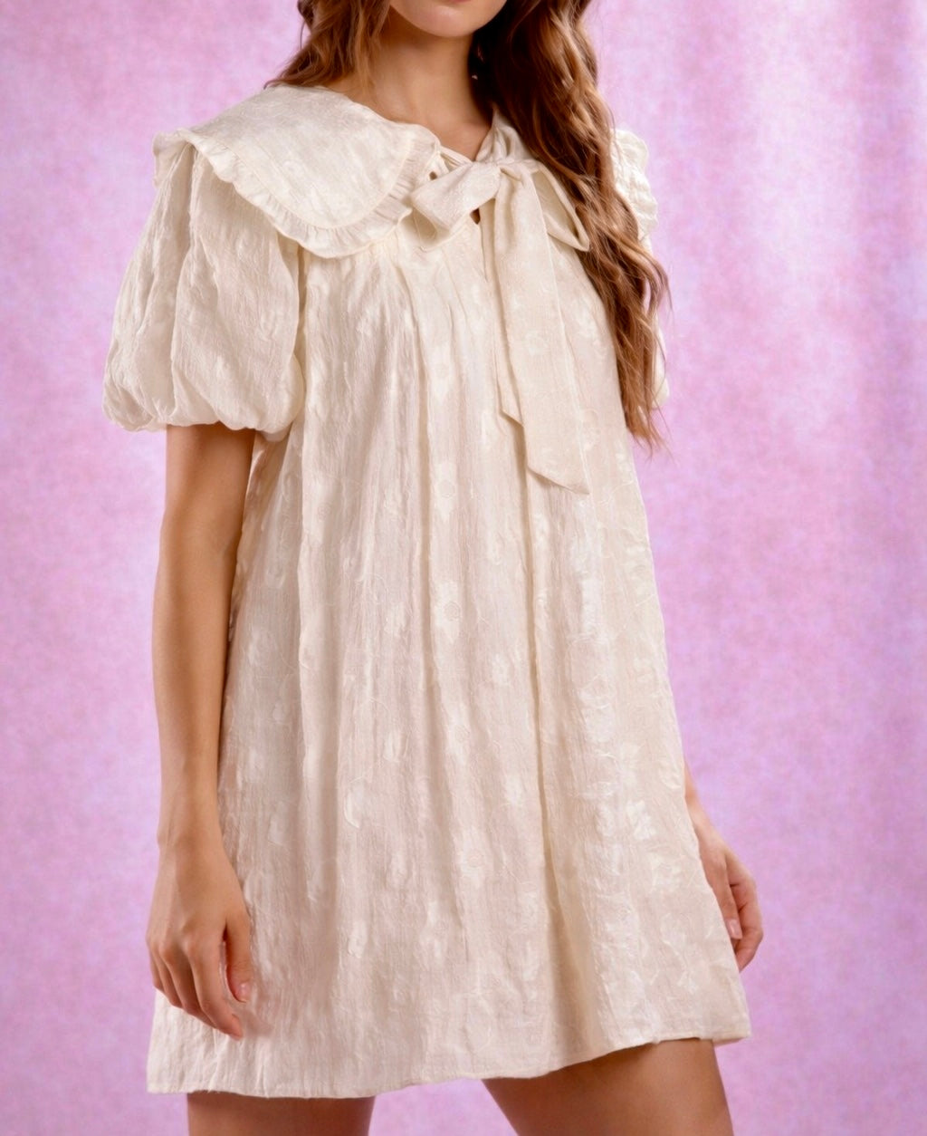 Textured Floral Jacq Doll Mini Dress