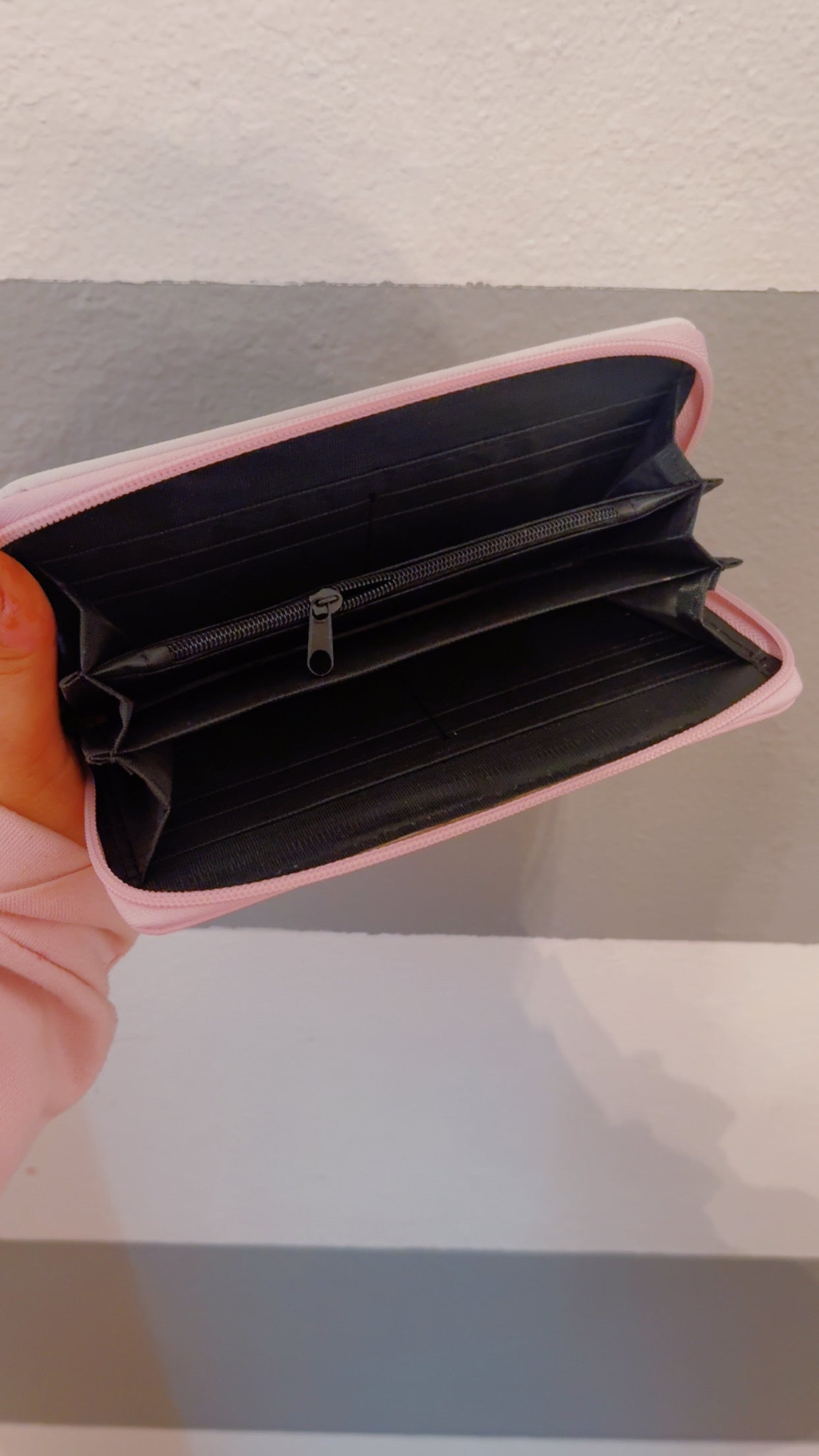 Pink and White Striped Wallet