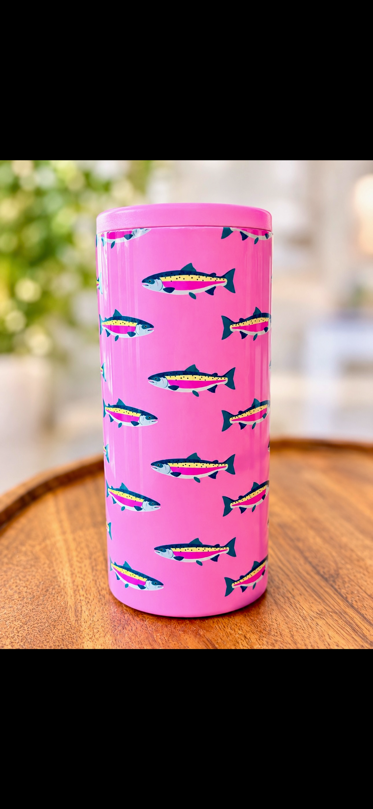 Pink Rainbow Trout Hard Cooling Can