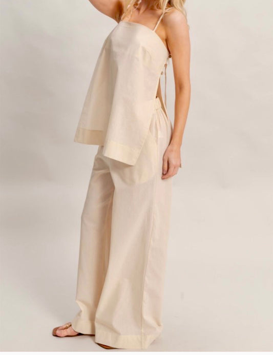 Spaghetti Strap Top & Wide-leg Pants Set