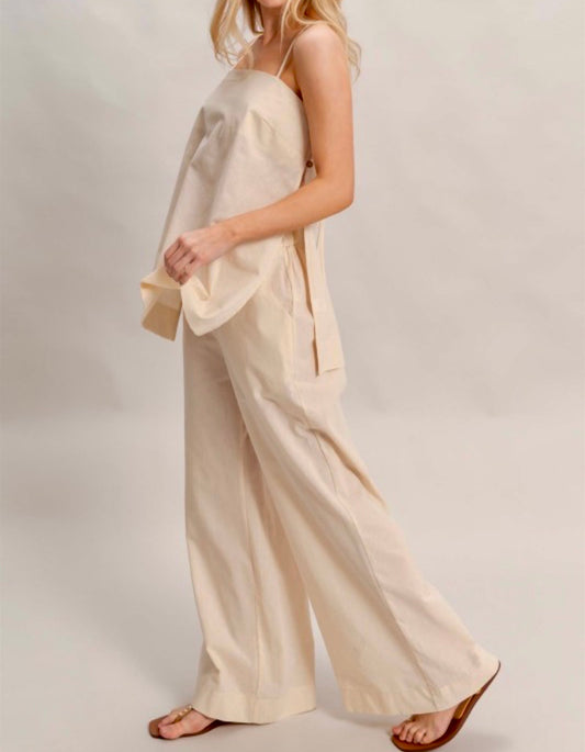 Spaghetti Strap Top & Wide-leg Pants Set